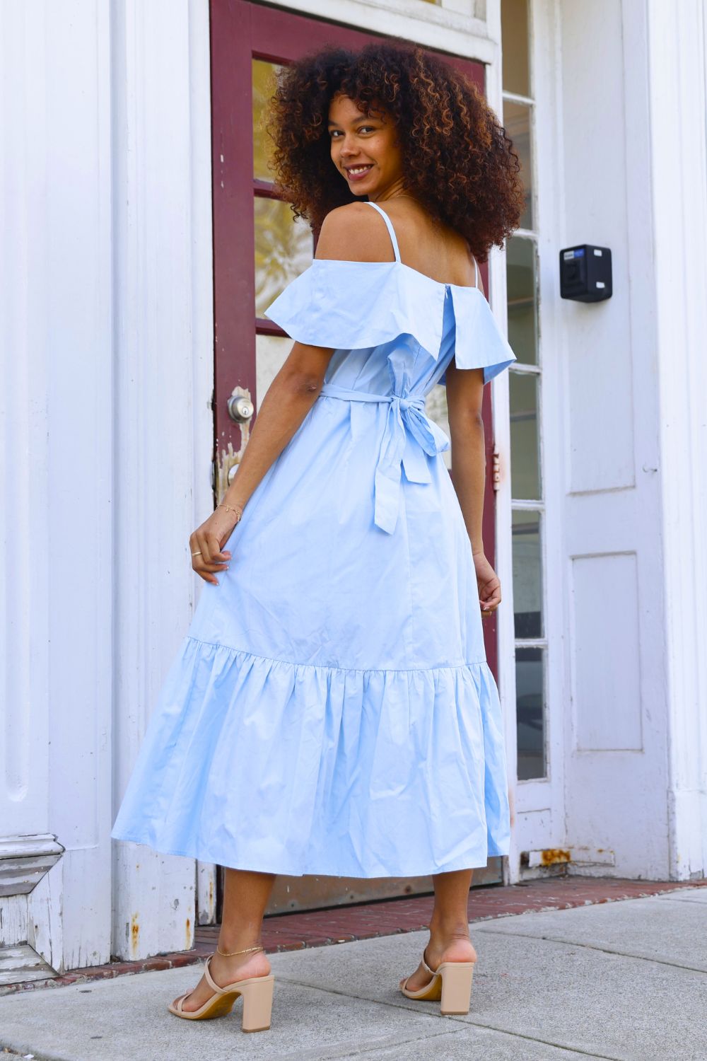 Petite Midi Poplin Dress (Light Blue) – Petite Dressing